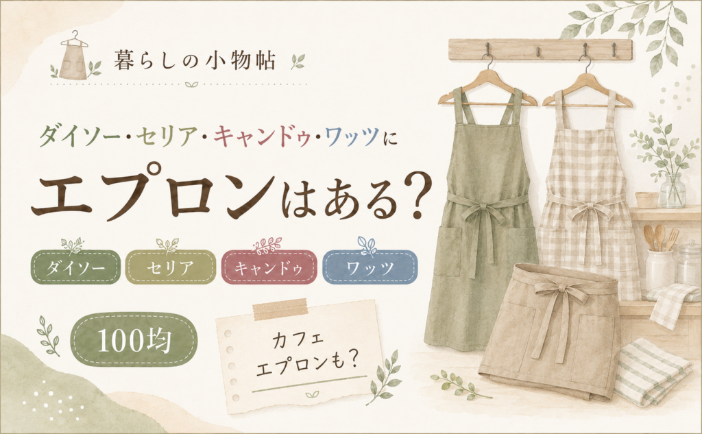 エプロンは100均で売ってる？ダイソー・キャンドゥ・ワッツの販売状況