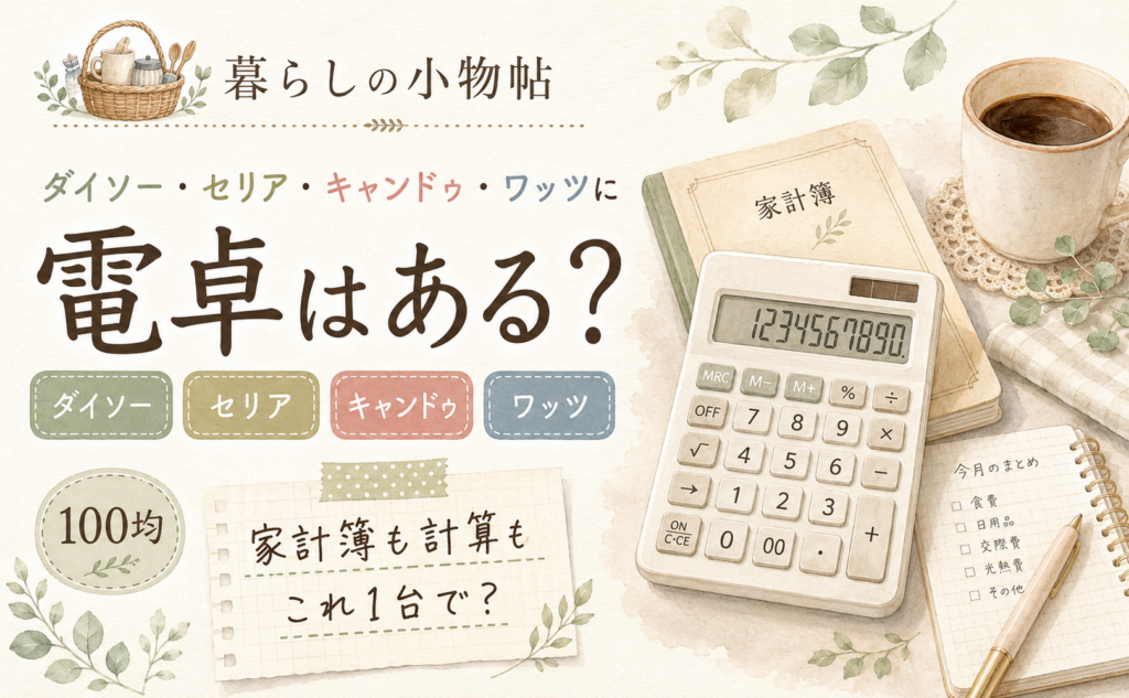 電卓は100均で売ってる？ダイソー・キャンドゥ・ワッツの販売状況