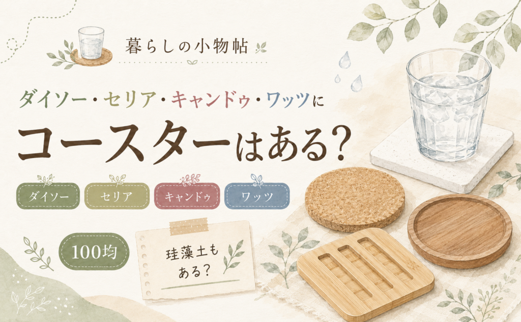 コースターは100均で売ってる？ダイソー・キャンドゥ・ワッツの販売状況