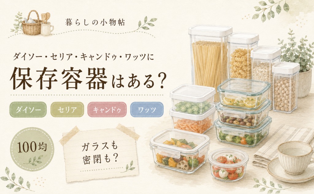 保存容器は100均で売ってる？ダイソー・キャンドゥ・ワッツの販売状況