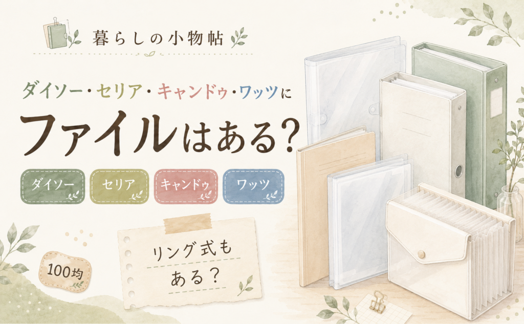 ファイルは100均で売ってる？ダイソー・キャンドゥ・ワッツの販売状況