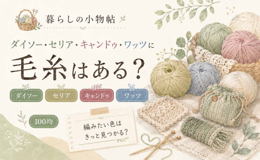 毛糸は100均で売ってる？ダイソー・キャンドゥ・ワッツの販売状況