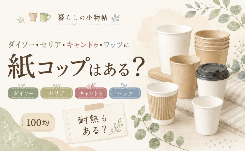 紙コップは100均で売ってる？ダイソー・キャンドゥ・ワッツの販売状況