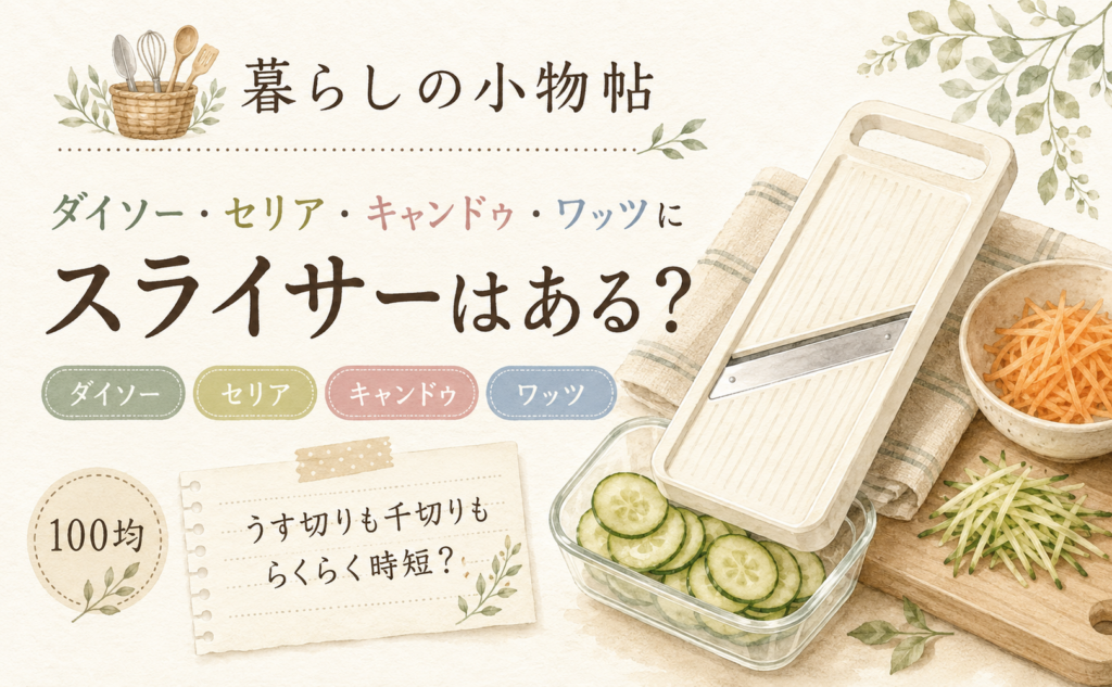 スライサーは100均で売ってる？ダイソー・セリア・キャンドゥ・ワッツの販売状況