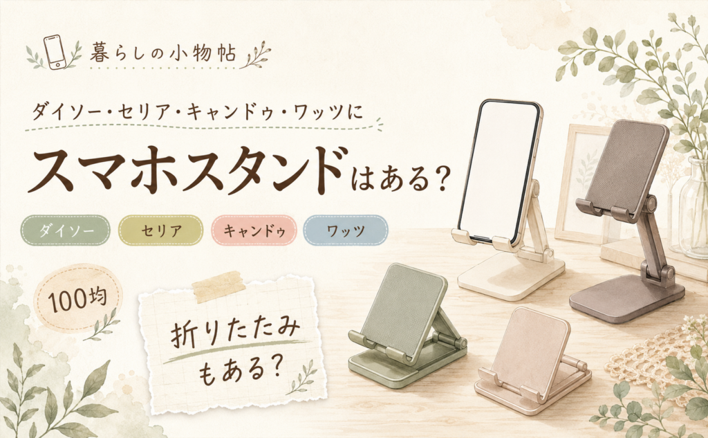 スマホスタンドは100均で売ってる？ダイソー・キャンドゥ・ワッツで確認【2026年最新】