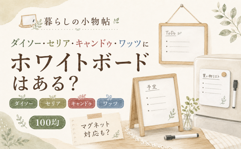 ホワイトボードは100均で売ってる？ダイソー・キャンドゥ・ワッツの販売状況