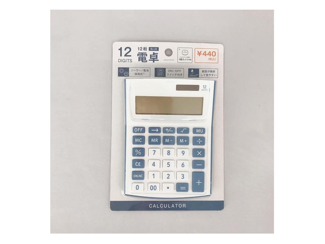 キャンドゥの12桁電卓 BL(440円)の商品画像
