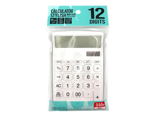 ダイソーの電卓12桁［STYLISH］（330円）の商品画像