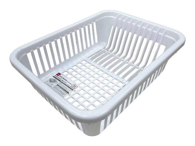 ダイソーの水切りかご 皿立て付（330円）の商品画像