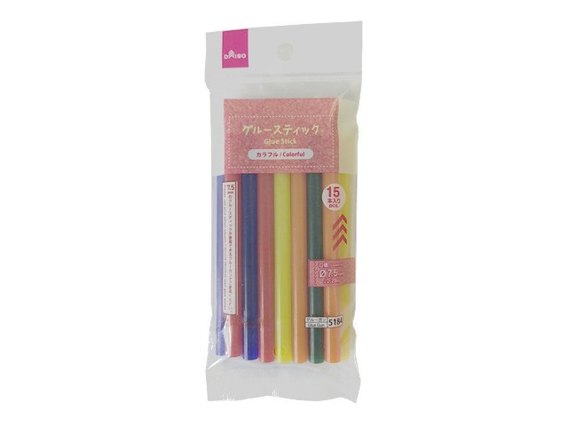 ダイソーのグルースティック カラフル 15本（110円）の商品画像