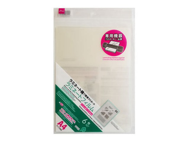 ダイソーのラミネートフィルム A4 6枚(110円)の商品画像