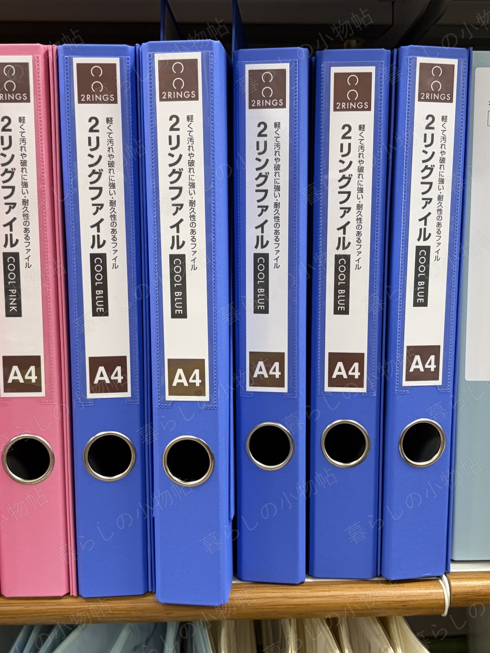 セリアの店頭で撮影した2リングバインダー（A4）