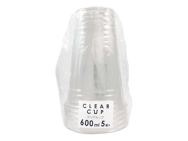 ワッツのクリアプラカップ 600ml 5個（110円）の商品画像