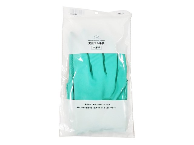 ワッツの天然ゴム手袋 中厚手 Mサイズ（110円）の商品画像