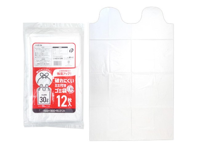 ワッツの破れにくいミミ付きゴミ袋 30L 12枚(110円)の商品画像