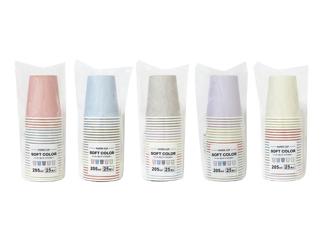 ワッツのペーパーカップ ソフトカラー 205ml 25個(110円)の商品画像